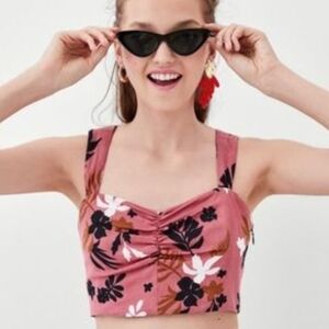 Zara TRF▪️Tropical Floral Print Crop Top